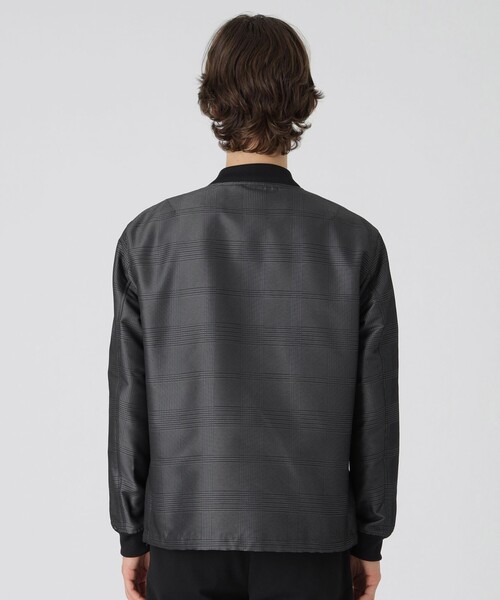 BLACK LABEL CRESTBRIDGE MA-1ジャケット M グレー BLACK LABEL CRESTBRIDGE ma1 ma-1 グレンチェックジャカードMA