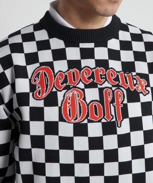 DEVEREUX GOLF セーター ニット Cafe Racer チェッカーニット