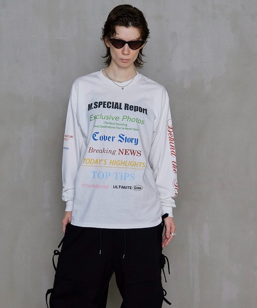 未使用！メゾンスペシャル✳︎MAGAZINE HEADINGロングスリーブTシャツ MAISON SPECIAL tシャツ MAGAZINE HEADING Long Sleeve T-shirt