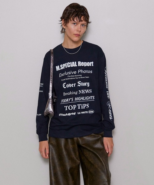 未使用!メゾンスペシャル✳︎MAGAZINE HEADINGロングスリーブTシャツ MAISON SPECIAL tシャツ MAGAZINE HEADING Long Sleeve T-shirt