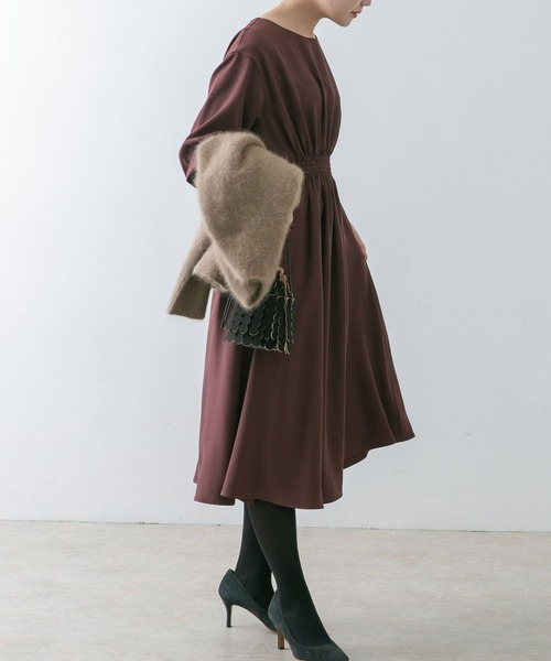 URBAN RESEARCH ROSSO WOMEN」 長袖ワンピース FREE グリーン