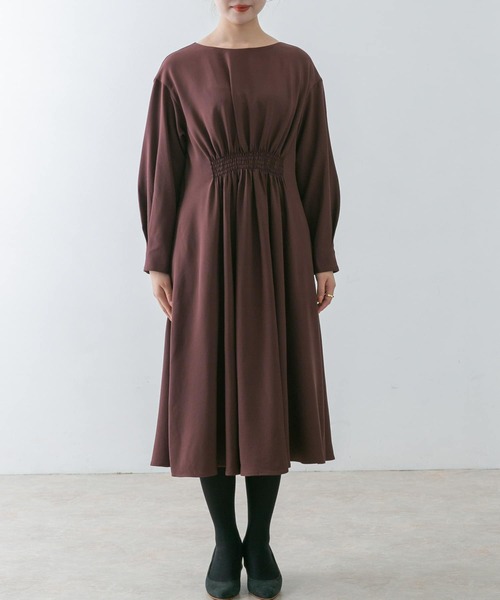 URBAN RESEARCH ROSSO WOMEN」 長袖ワンピース FREE グリーン