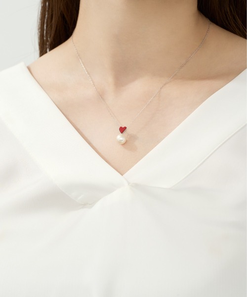 Jewel closet by L&co K10 WG ネックレス Jewel closet by L&Co. ネックレス K10WG ハート ＆ シェルパール