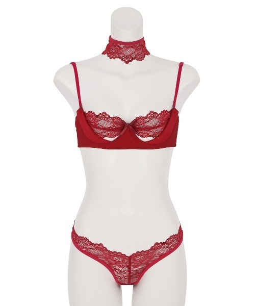 RAVIJOUR ブラジャー ショーツセット ピーカーブーブラセット