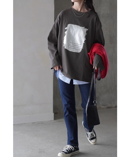 HUG.U（ハグユー） tシャツ シャイニーフロントプリントロンT