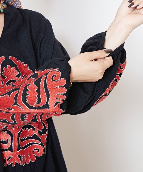 「チャイハネ」ハルモナ刺繍トップス レディース チャイハネ 「チャイハネ」ハルモナ刺繍トップス レディース