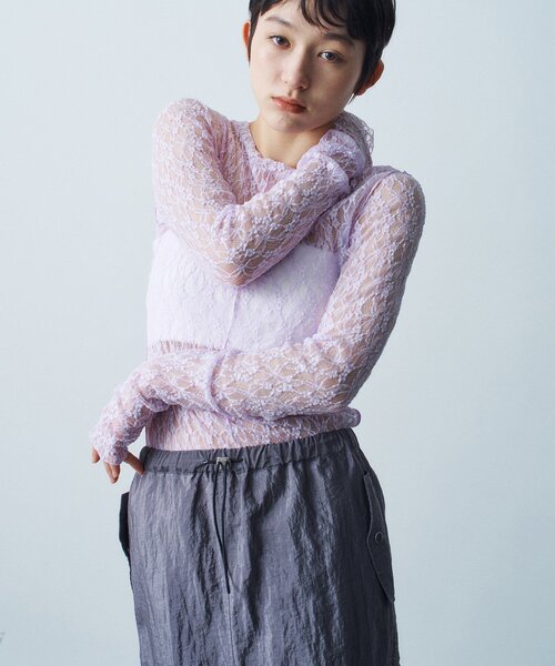 tシャツ stretch lace tops レディース