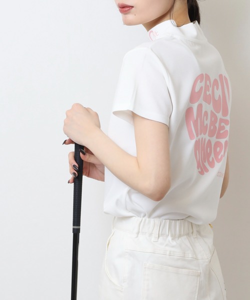 CECIL McBEE（セシルマクビー） tシャツ ハートモチーフ半袖モック