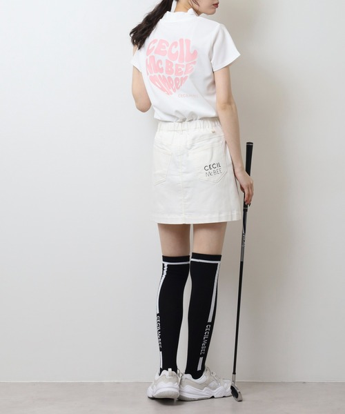 CECIL McBEE（セシルマクビー） tシャツ ハートモチーフ半袖モック