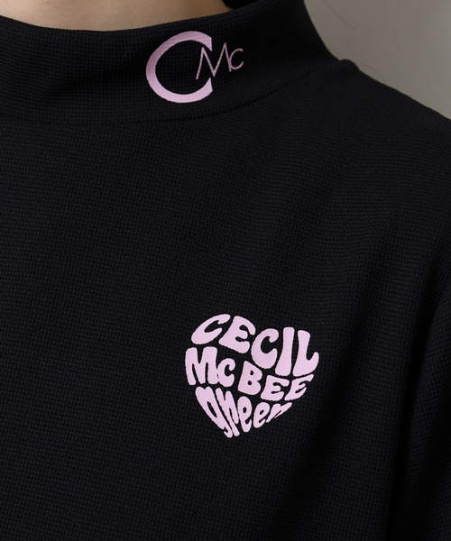 CECIL McBEE（セシルマクビー） tシャツ ハートモチーフ半袖モック