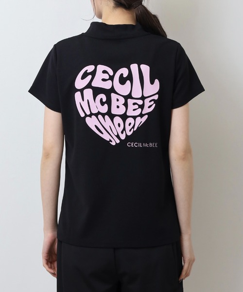 CECIL McBEE（セシルマクビー） tシャツ ハートモチーフ半袖モック