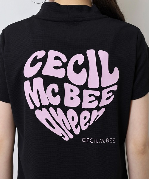 CECIL McBEE（セシルマクビー） tシャツ ハートモチーフ半袖モック