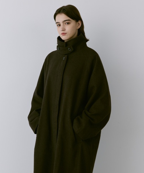 「flaner」 ステンカラーコート LARGE ダークブラウン レディース_画像8