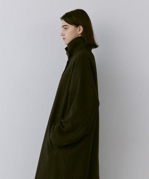 「flaner」 ステンカラーコート LARGE ダークブラウン レディース_画像9