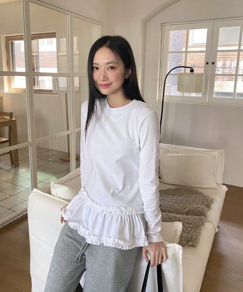 tシャツ フリルロングスリーブTシャツ/2025 SS COLLECTION レディース