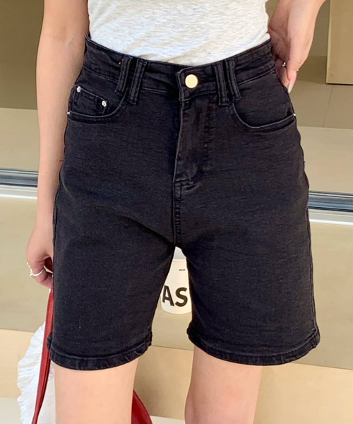 ハーフパンツ ジーンズ デニム デニムパンツ ウォッシュブラックデニム