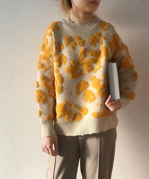 「MAISON DE THERESE」 長袖ニット FREE イエロー レディース_画像3