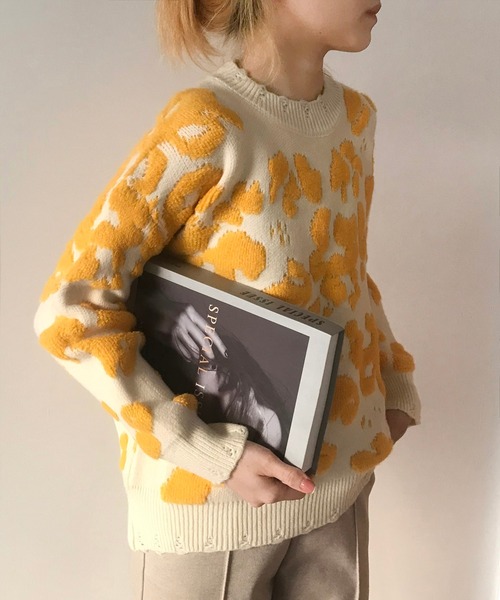 「MAISON DE THERESE」 長袖ニット FREE イエロー レディース_画像7