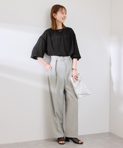 ブラウス シャツ 袖コンシャスブラウス レディース ROPE' PICNIC ブラウス シャツ 袖コンシャスドットシアー
