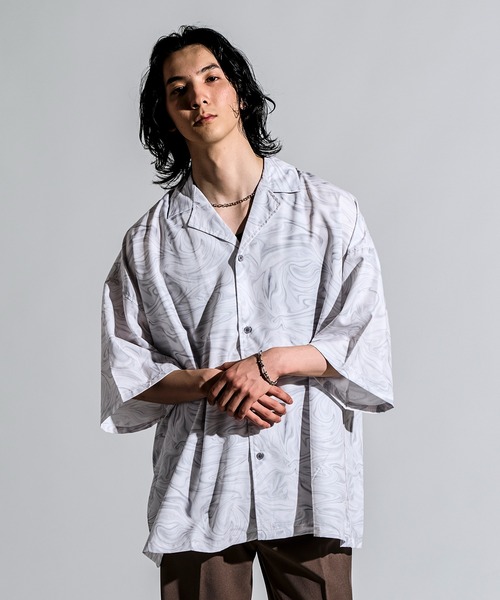 CALIFORNIA OUTFITTERS シャツ 3D5 Oversized Botanical Open-Collar