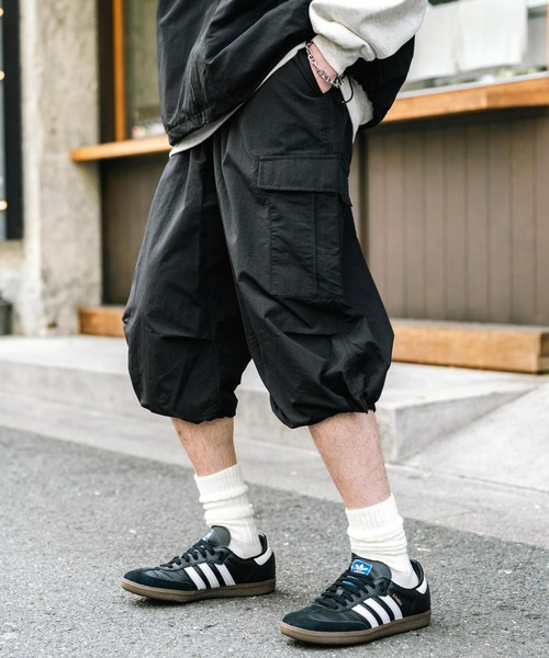 Rocky Monroe カーゴパンツ 膝下丈 ワンタック ナイロンワイド