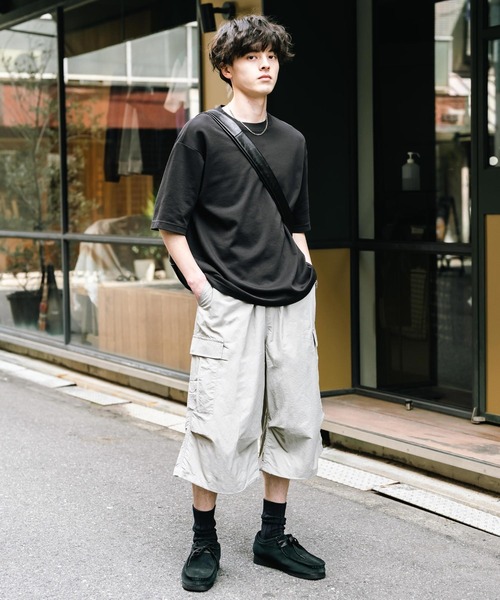 Rocky Monroe カーゴパンツ 膝下丈 ワンタック ナイロンワイド