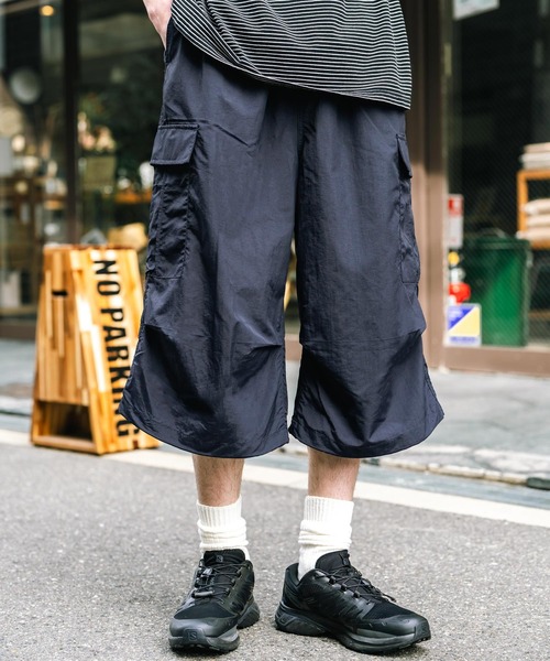 Nylon Tuck Cargo Pants / ナイロンタックカーゴパンツ Nanmo. カーゴパンツ PIQUE WIDE TUCK CARGO PANTS / ピケワイド