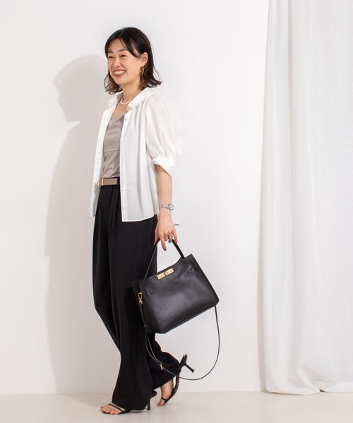 【新品未使用タグ付き】NOLLEY'S★パフスリーブ半袖シャツブラウス NOLLEY'S（ノーリーズ） ブラウス シャツ パフスリーブ半袖シャツ