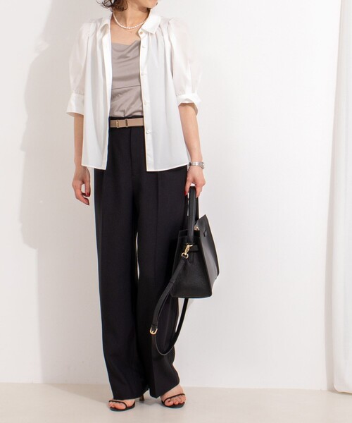 NOLLEY'S（ノーリーズ） ブラウス シャツ パフスリーブ半袖シャツ