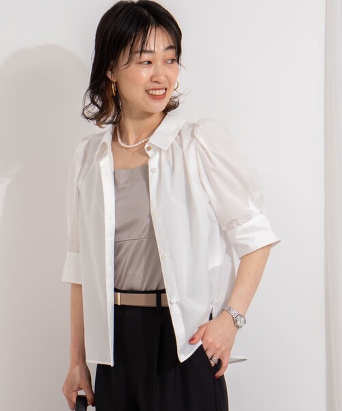 NOLLEY'S（ノーリーズ） ブラウス シャツ パフスリーブ半袖シャツ