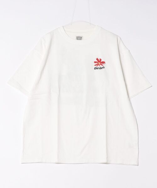 ROUGH TRADE tシャツ USAコットン スノーウォッシュフラワーTEE(M1