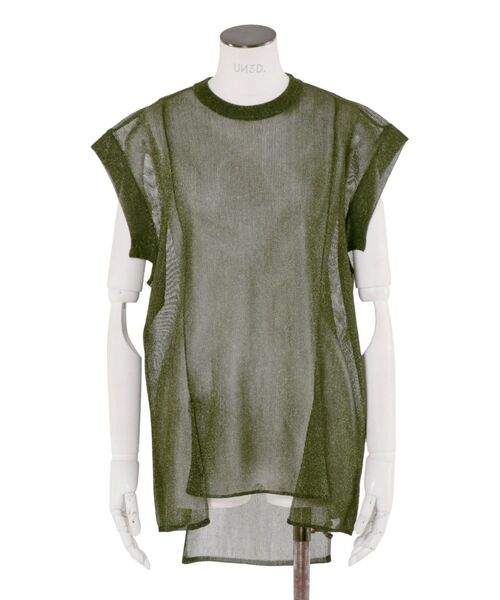 UN3D.（アンスリード） ニット セーター SHEER SLEEVELESS KT TOP
