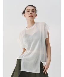 UN3D.（アンスリード） ニット セーター SHEER SLEEVELESS KT TOP