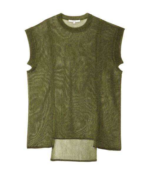 UN3D.（アンスリード） ニット セーター SHEER SLEEVELESS KT TOP