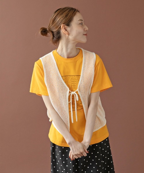ベスト ジレ LOOP YARN リボンベスト レディース ベスト ジレ LOOP YARN リボンベスト レディースベスト ジレ