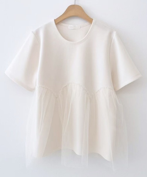 Lace Ladies（レースレディース） tシャツ 半袖 チュール ペプラム