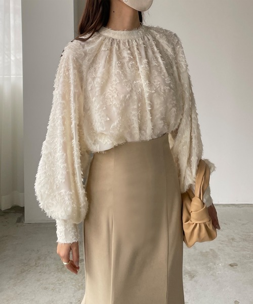[Louere] длинный рукав туника LARGE Brown женский 