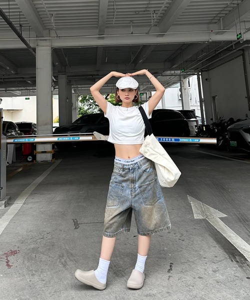 B'day ジーンズ デニム デニムパンツ 「 / ビーデー 」ハーフ