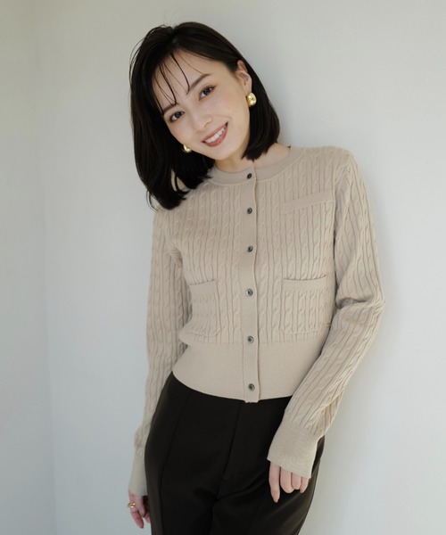 アニュアンス　ニットカーディガン　anuans ほぼ新品未使用 anuans（アニュアンス） ニットカーディガン FREE ブルー レディース