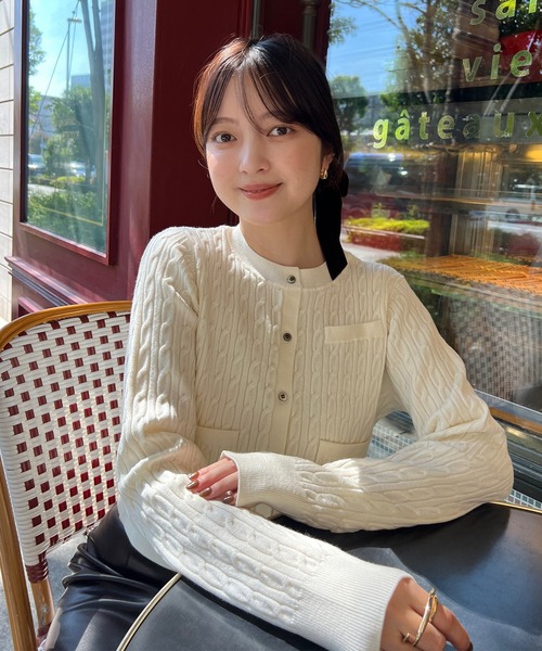 anuans（アニュアンス） ニットカーディガン FREE ブルー レディース