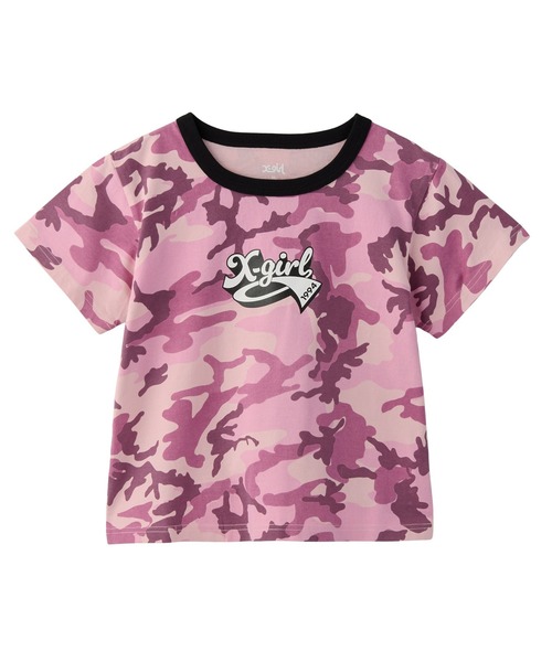 tシャツ CURSIVE LOGO CAMO S/S BABY TEE レディース X-girl tシャツ CURSIVE LOGO CAMO S/S BABY TEE レディース