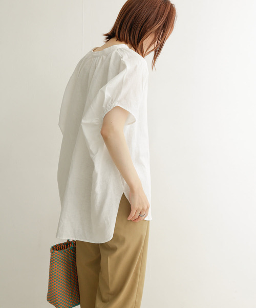 「URBAN RESEARCH DOORS」 半袖ブラウス MEDIUM ネイビー レディース URBAN RESEARCH DOORS 「URBAN DOORS」 半袖ブラウス MEDIUM