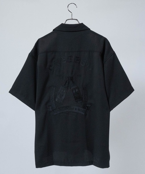 JOHN'S CLOSET シャツ 「q」バック刺繍 ボーリングシャツ ボトル