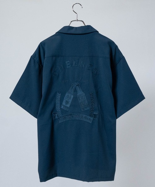 JOHN'S CLOSET シャツ 「q」バック刺繍 ボーリングシャツ ボトル