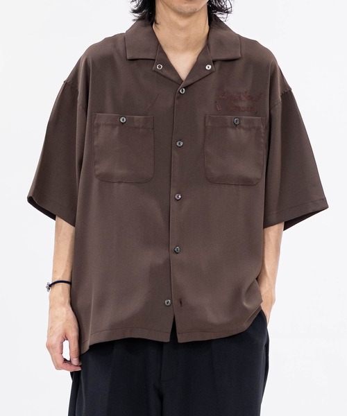 JOHN'S CLOSET シャツ 「q」バック刺繍 ボーリングシャツ ボトル
