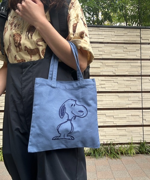 PEANUTS トートバッグ PEANUTS/ピーナッツ 刺繍ミニトート レディース