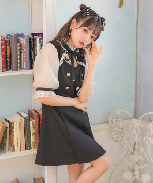 新品 未使用 タグ付き ROJITA ロジータ 半袖 ワンピース Fサイズ ROJITA 「ROJITA」 半袖ワンピース FREE ブラック レディース