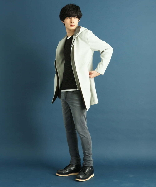 「MK MICHEL KLEIN HOMME 」 コート LARGE ブラック メンズ_画像8