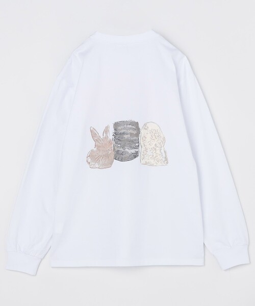 (ガニー) GANNI アニマルプリント 長袖Tシャツ T4275 GANNI tシャツ GANNI/ガニー Heavy Jersey Animals LS TEE