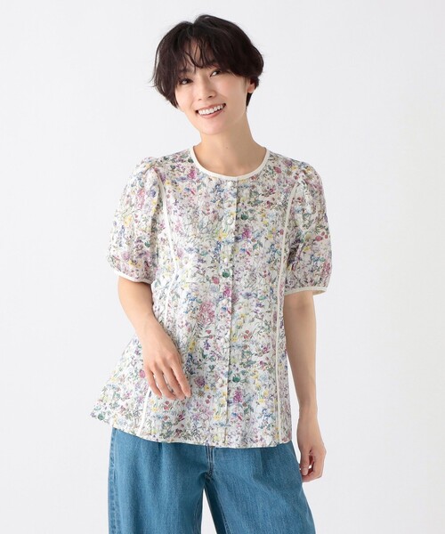 ブラウス シャツ 「オンラインストア限定」パフブラウス/リバティプリント レディース